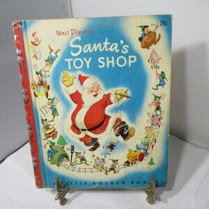 Vintage 1950 Walt Disney Santa's Toy Shop Little Golden Book for Kids Children